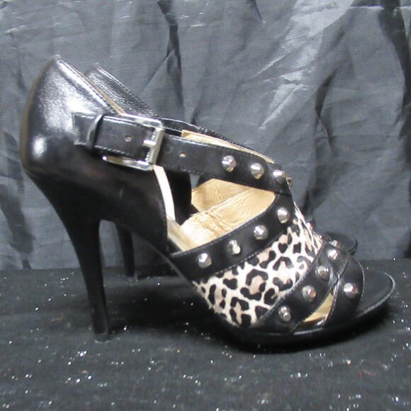Michael Kors Leopard Print Stilettos with Metal Spike Detail - Picture 1 of 11
